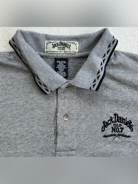 Vintage Jack Daniel's Genuine Goods Polo Shirt Men's XXL Short Sleeve Gray Golf